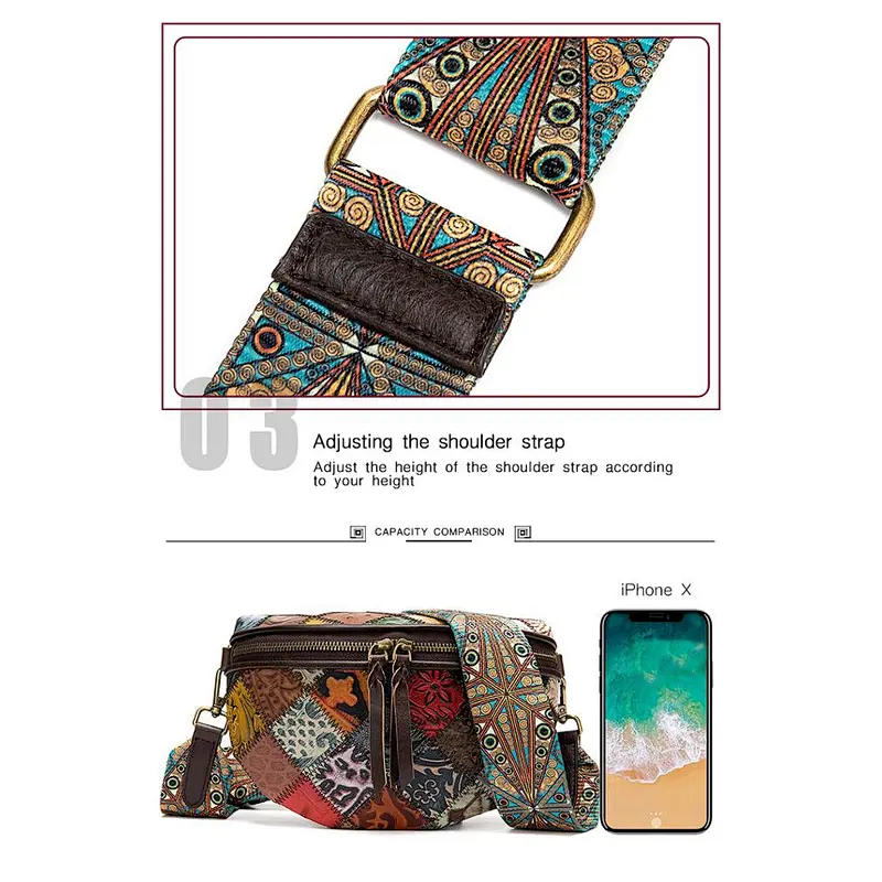 Amazon seller new fashion vintage ethnic embossed crossbody bag for shopping or travel
