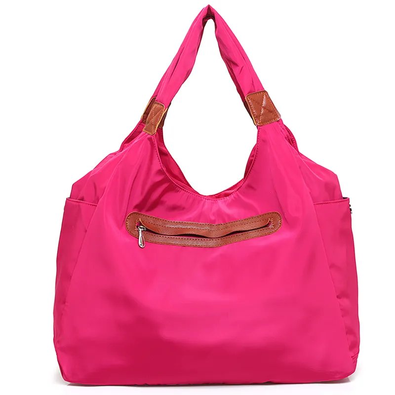 Customizable reusable large utility heavy duty folding nylon tote bags for shopping