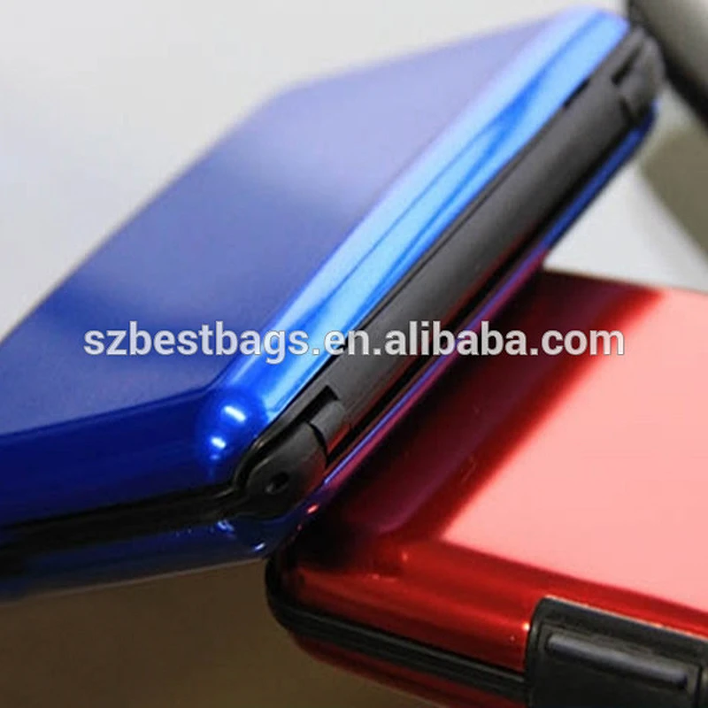 Custom RFID blocking aluminum card sleeve business holder case wallet leather