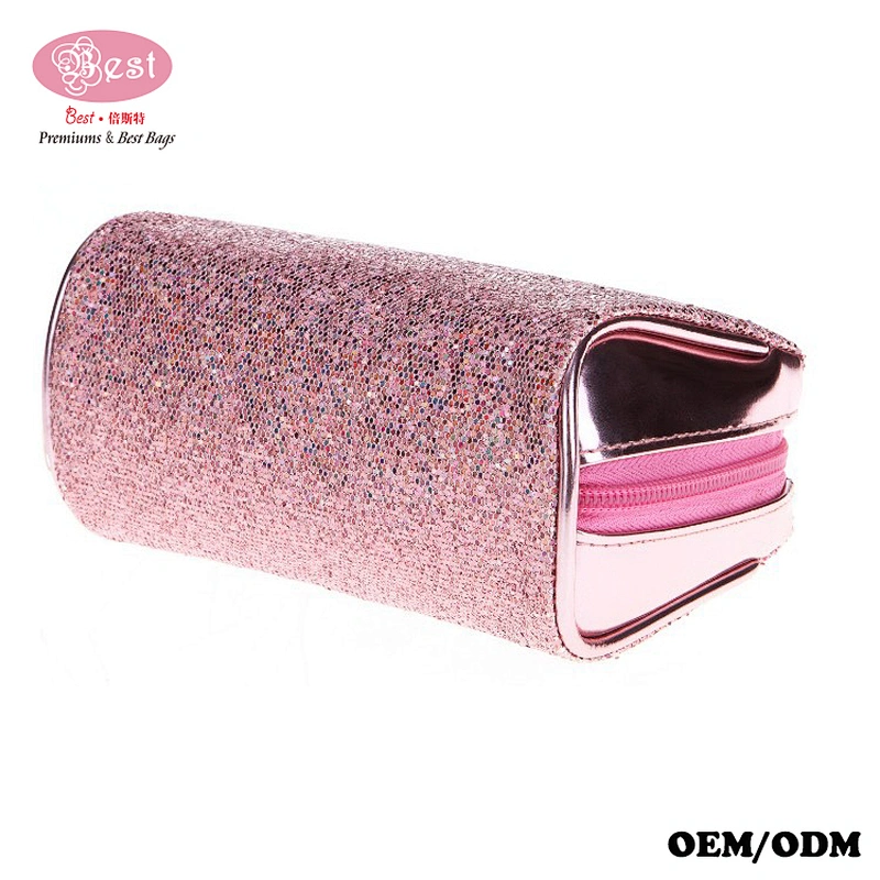 Portable Pink Makeup Tool Bags Sequin Bling Organizer Cosmetic Bags