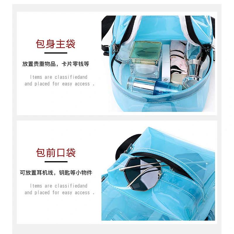 wholesales Women's  candy color backpack  fashion PVC backpack for shopping
