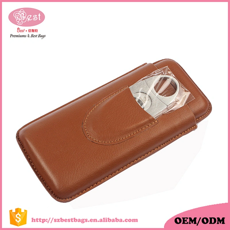 Custom genuine leather cigar case cigar humidor cigar tube