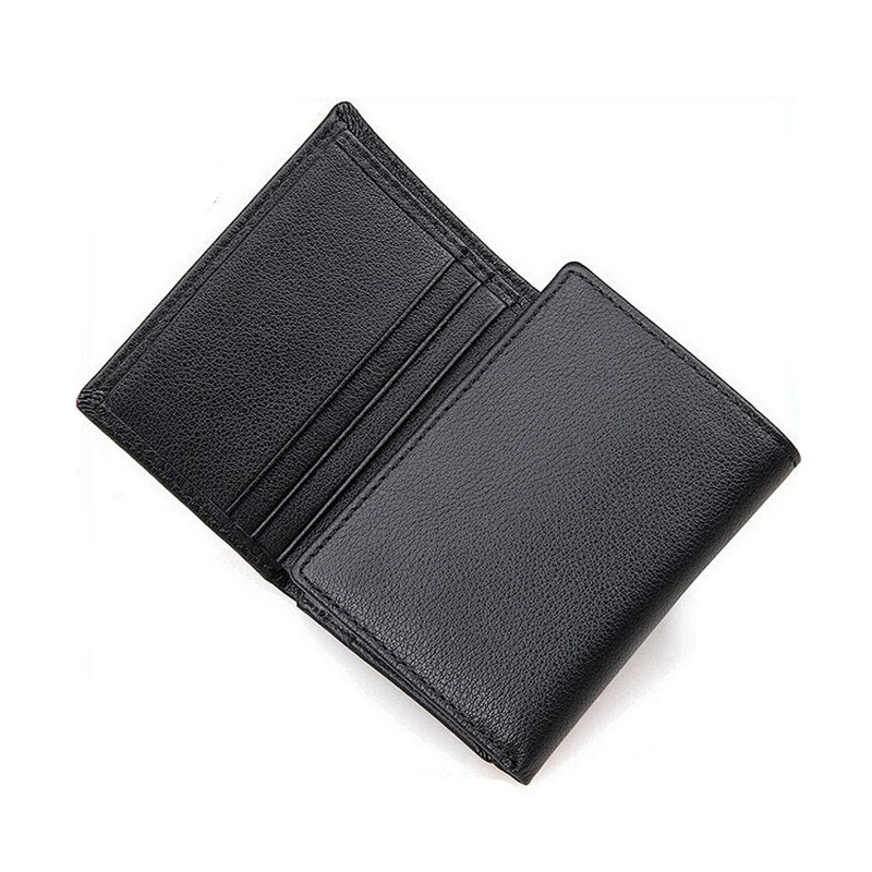 Handmade Natural Grain Texture Real Leather European Style Muti Card Holder RFID Blocking Trifold Wallet