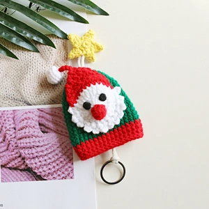 2019 Christmas Gifts Handmade Knitting Key case Drawstring Car Key Bag