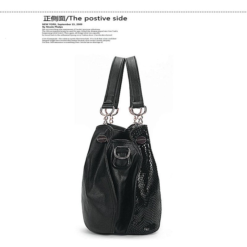 2019 Korean style fashionable elegant luxury snake pattern lady bag for shopping or office