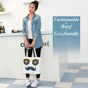 Promotional cheap big lightweight funny animal print shopping bag with zipper