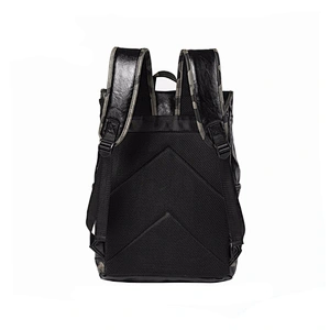 Military Men's Rucksack Travelling Backpack PU School Book Bags