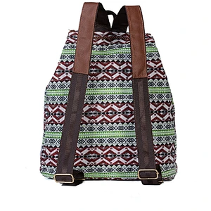 Fashionable vintage pattern canvas backpack college student backpack for school or travel