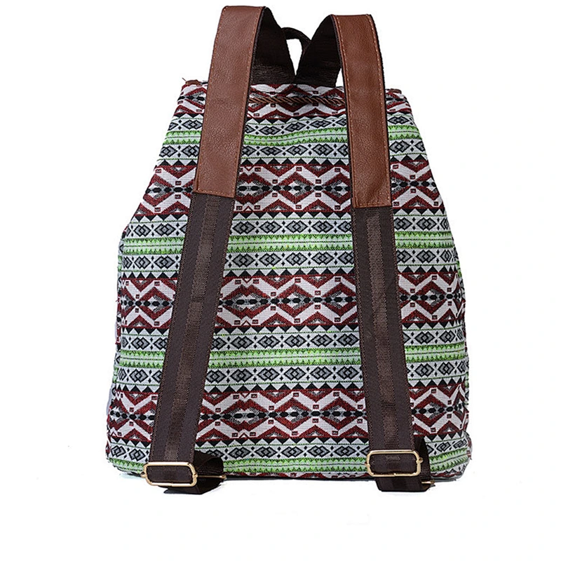 Fashionable vintage pattern canvas backpack college student backpack for school or travel