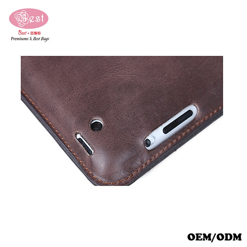 Handmade Pure leather case for mini iPad case with folding function