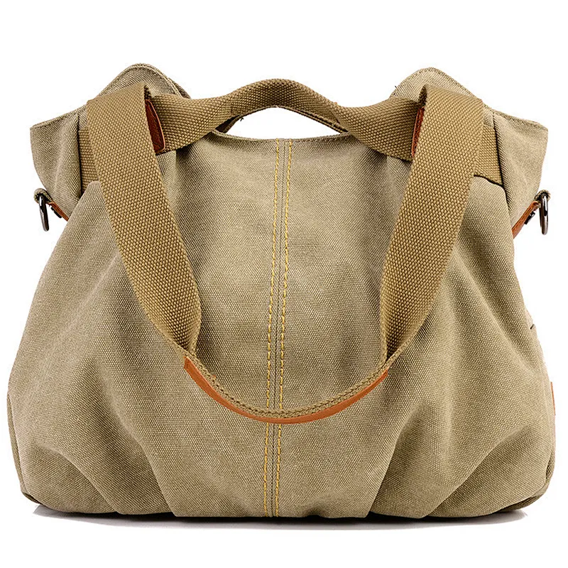 Big size cotton canvas fabric handbags shoulder tote cloth hand bags for ladies