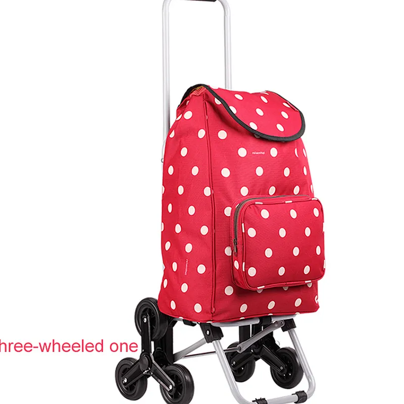 Wholesale wheeled folding foldable market vegetable shopping trolley bag with 2 wheels