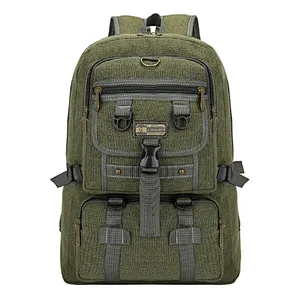 Vintage retro recycled handmade high quality custom black canvas rucksack backpacks