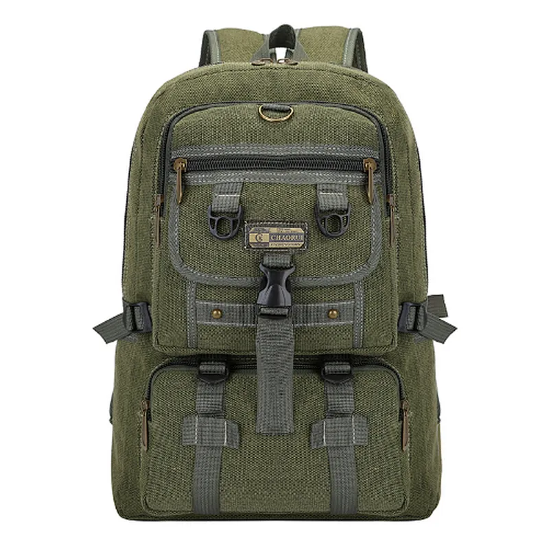 Vintage retro recycled handmade high quality custom black canvas rucksack backpacks