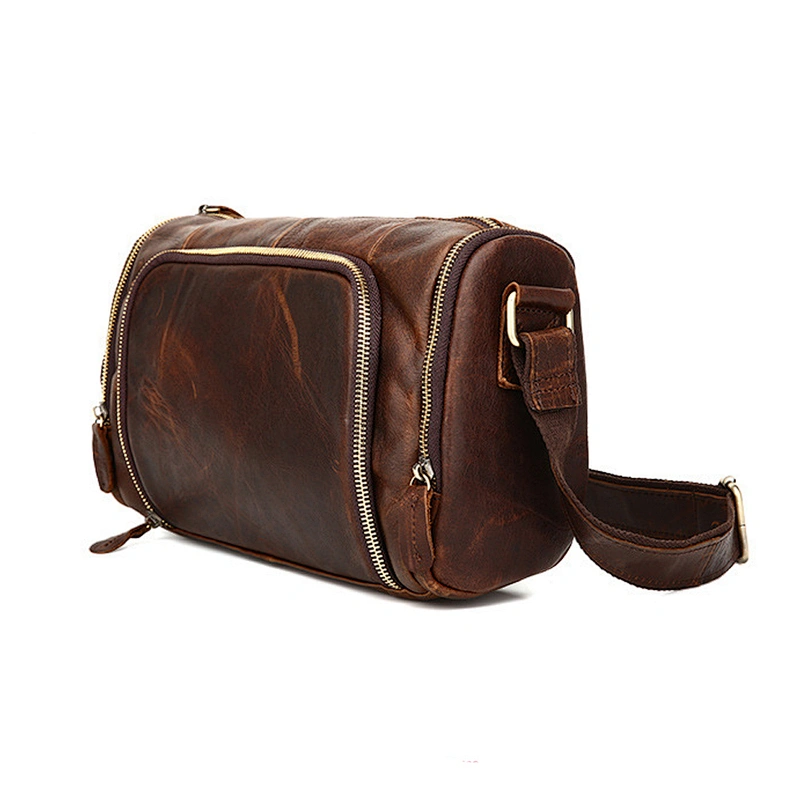 Fashion Crazy Horse Leather Briefcase Men's Shoulder Messenger Bags