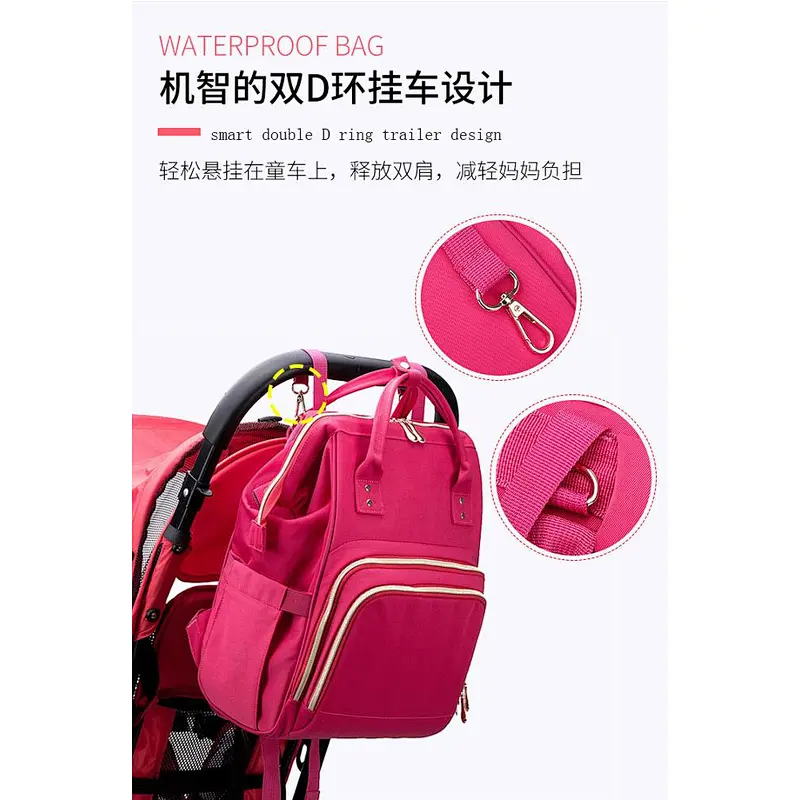 Multi-function large capacity USB port leisure mum & baby bag for travel or camping