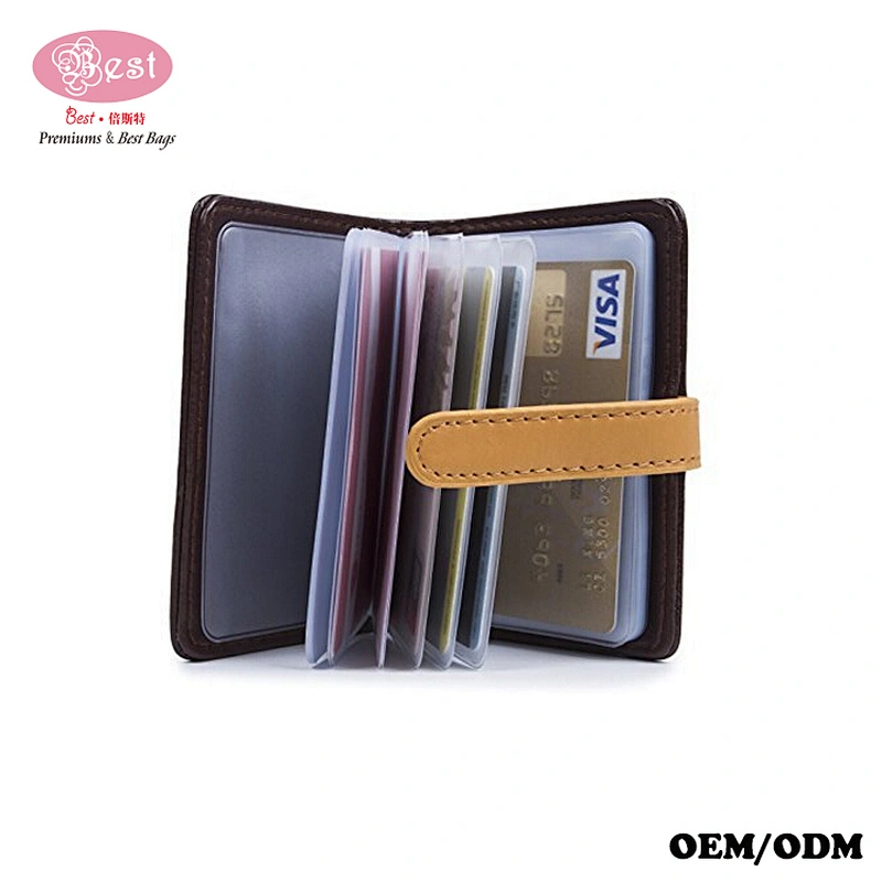 New Business name card case customized your logo brand PU Leather Credit Card Holder with 26 Card Slots