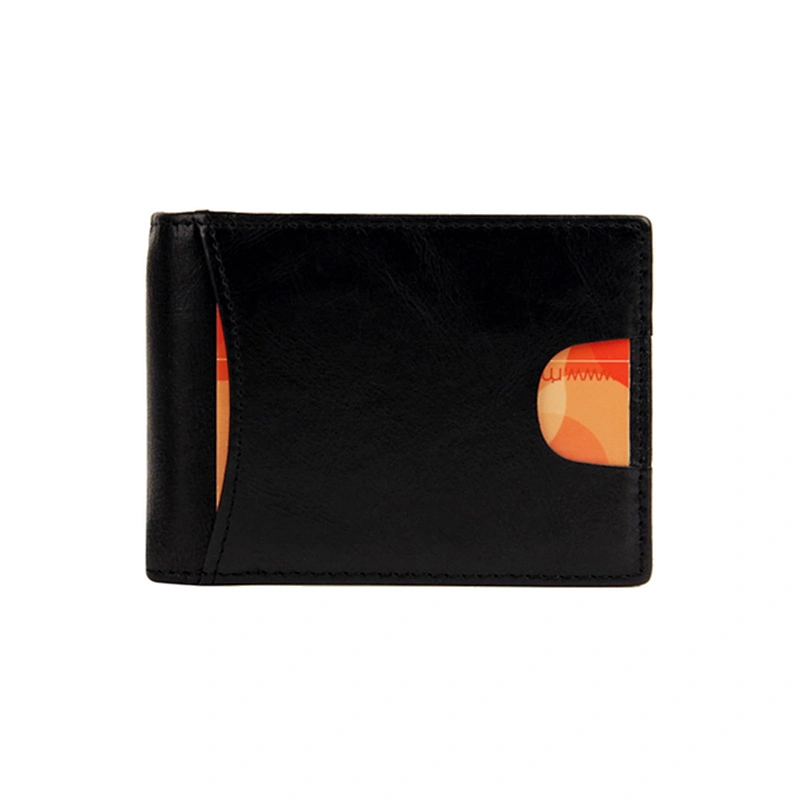Minimalist slim top layer leather RFID tarjeta de crdito card holder wallet