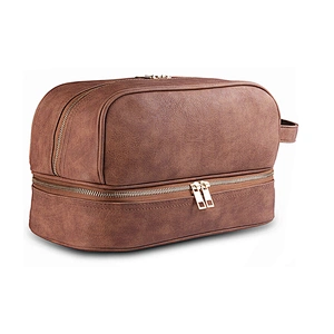 Wholesale Custom High Quality Makeup Baga PU Leather Travel Cosmetic Bag