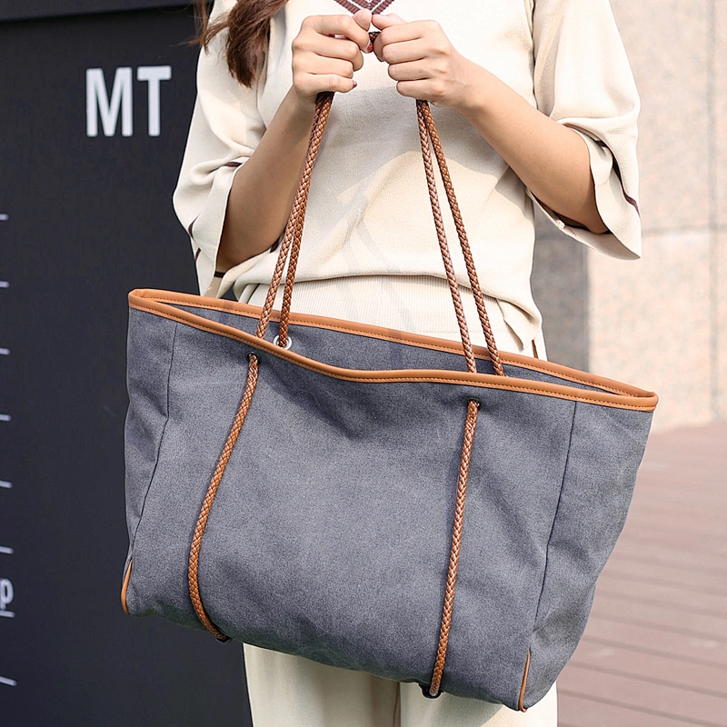 2020 new product elegent simple practical lightweight lady hand bag canvas for women for shopping