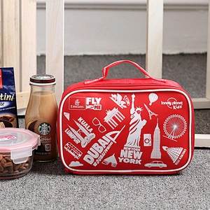 School blue polyester lunch bag for kids