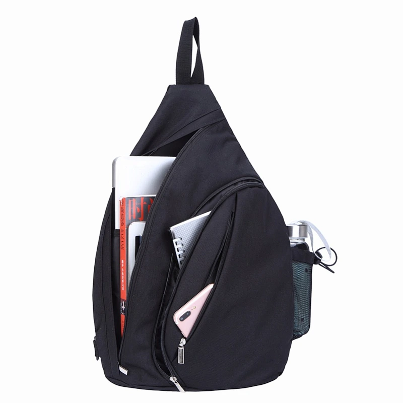Practical casual outdoor foldable cross body chest pack sling bag with USB