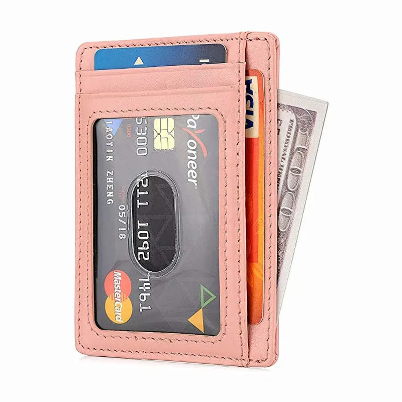 Double Side PU Leather Card Holder Unisex Wallets Case New Visa Card