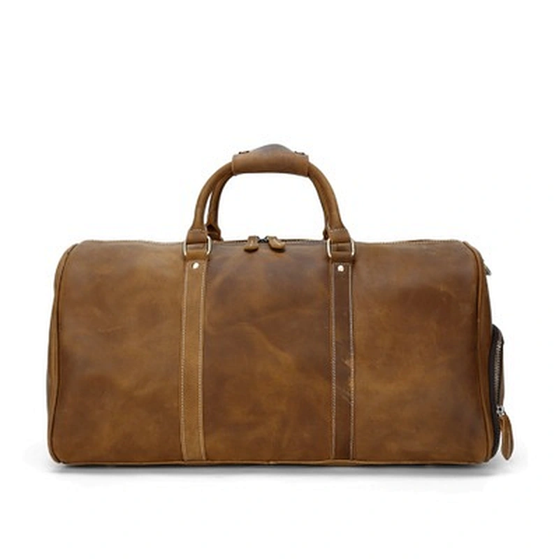Top Quality Genuine Leather Duffel Bag Large Capacity Vintage Travel bag  Durable Weekender Bag For Men