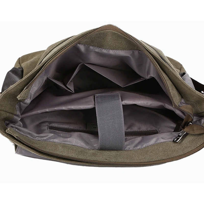 Cotton canvas laptop messenger shoulder strap school bag for teenagers boys
