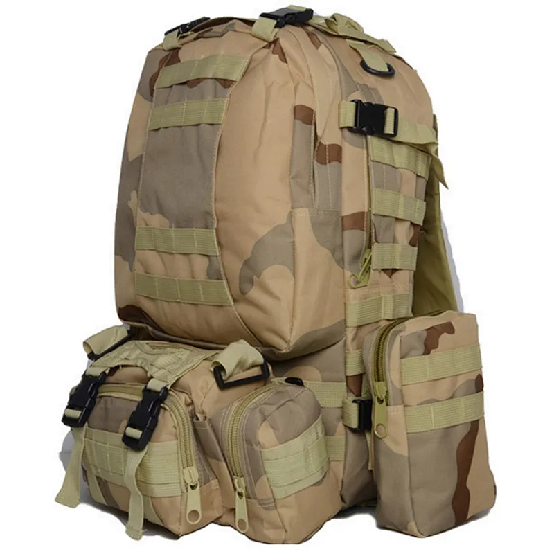 Outdoor travel hiking backpack camouflage trekking tactical combination backpack