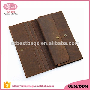 Crazy horse leather passport holder money wallet multiple card slot wallet Genuine leather travel passport