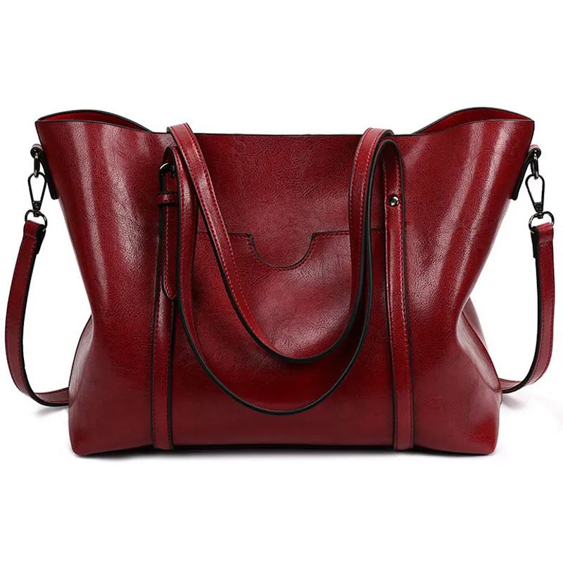 2019 good quality new fashion  plain vintage  PU handbag with large capability in stock
