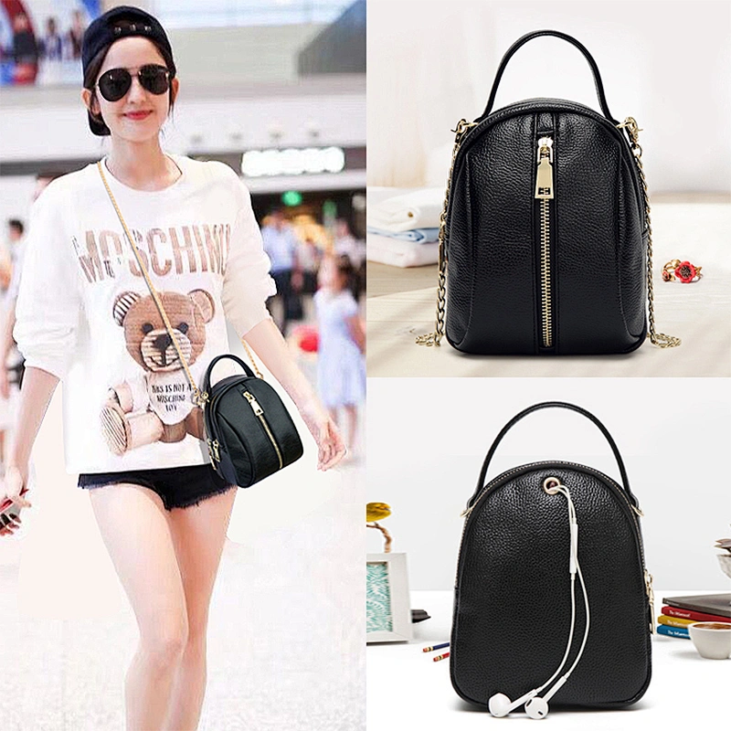 Stylish side mini crossbody long metal chain strap shoulder sling handbags for ladies