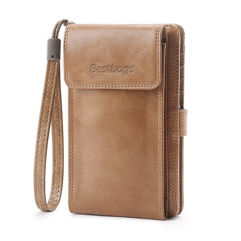 2019 New Style Large Capacity Phone Bag Custom Genuine Cowhide Leather Wallet