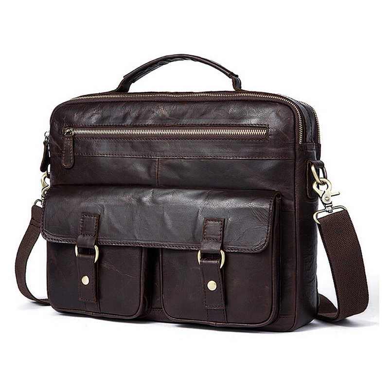Wholesale Leather Laptop Messenger Bag Office Briefcase College Bag