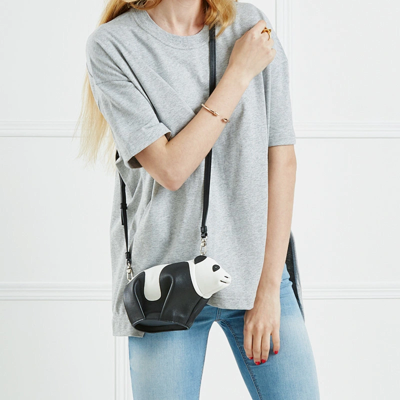 Womens cute small mini panda handbag shoulder hand purse sling bags for girls
