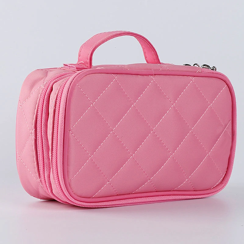 Diamond Lattice Travel Toiletry Bag Portable Storage Bag Cosmetic Case Organizer