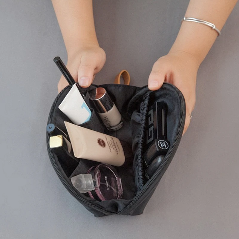 Girls nylon toiletry cosmetic case bag make up purse makeup kit pouch