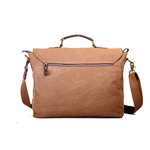 Men's Casual Wax Canvas Briefcase Messenger Bag Laptop Bag for 15 inch