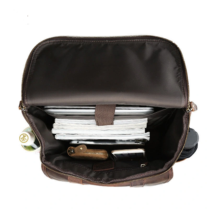 Hot selling crazy leather backpack genuine backpack for men travel shoulder bag