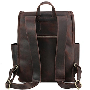 Hot selling crazy leather backpack genuine backpack for men travel shoulder bag