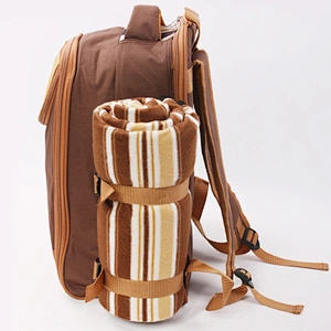 Cheap factory price professional waterproof durable Canvas wine picnic set bag backpack for 4 person for camping
