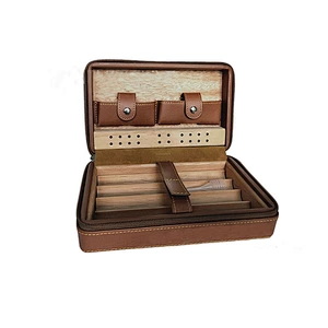 Wholesale custom handmade moisturizing spanish cedar cigar boxes 4 portable cigar cases for smoking or gift
