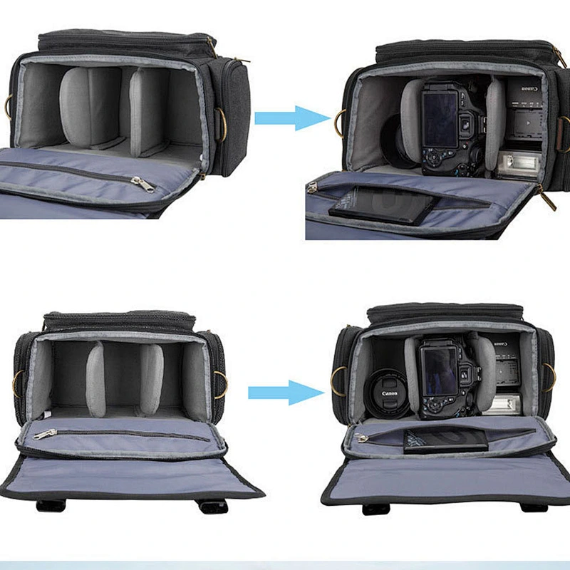 Thickened anti-shock waterproof large capacity nylon single- shoulder  camera bag for travel or outdoor activity