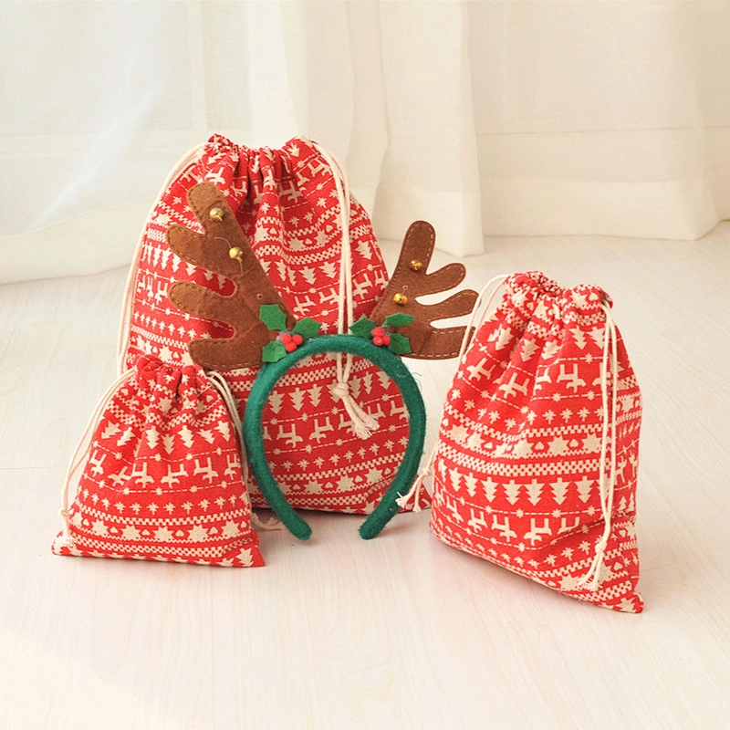 Cristmas drawstring gift bag christmas cand for birthday party kids candy child
