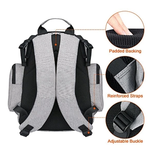 Organizer Baby Back Pack Water Resistant Anti-theft Diaper Bag Backpack for Mom / Dad with Stroller Straps and Insulated Pockets