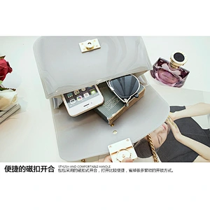 wholesales Women's  candy color square Shoulder Bag jelly bag handbags fashion PVC ;Jelly bag silicone for shopping