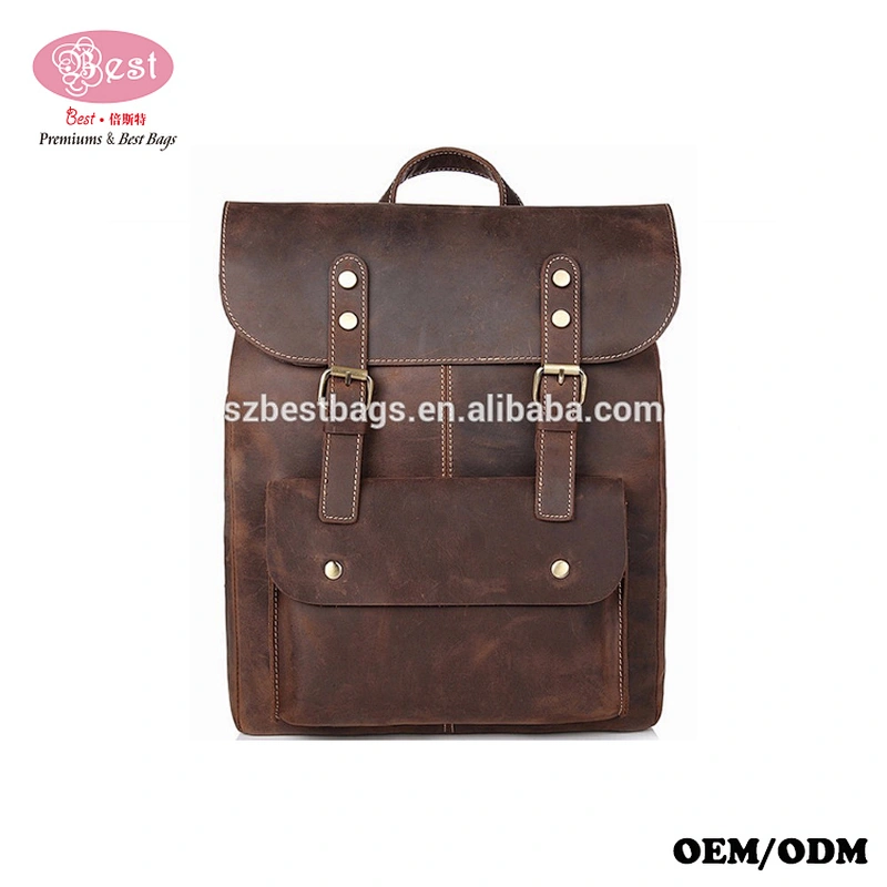 Fashion Stylish Best Travel Genuine Leather Backpacks for Men With Laptop Compartment