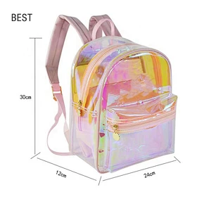 custom fashion school bag pvc hologram backpack