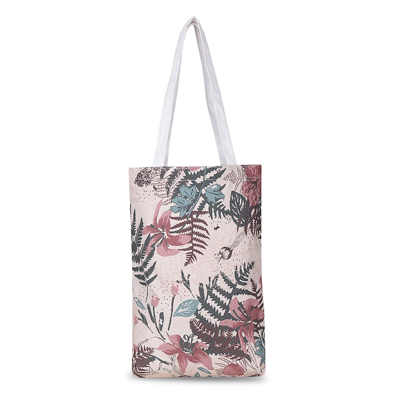 Cotton canvas cotton hand bag gift bag flower print tote bag